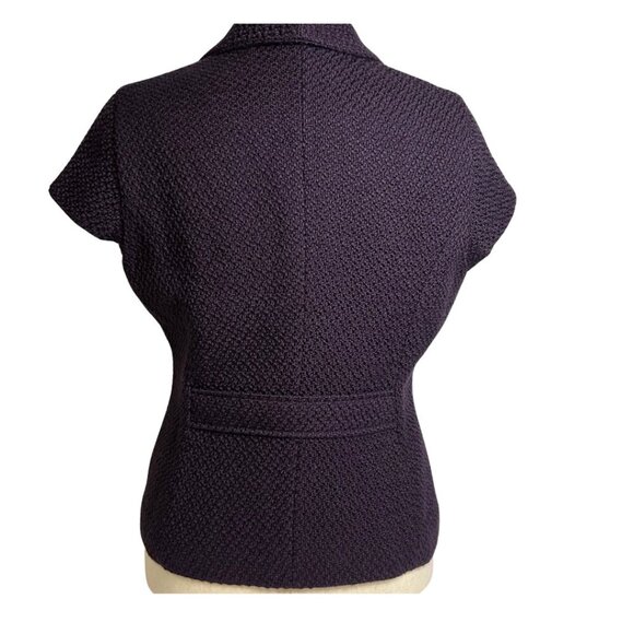 Coldwater Creek Short Sleeve Pebbled Fully Lined Jacket Plus Size 14 Deep Purple - Picture 2 of 6